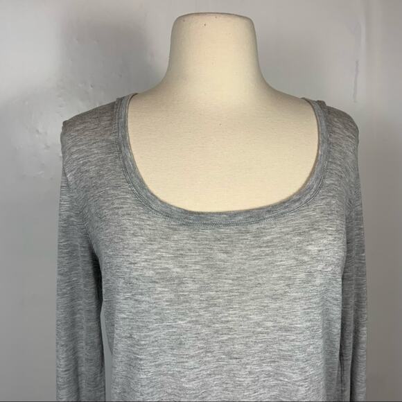 ATM Gray Long Sleeved Round Scoop Neck T-Shirt Basic Size Medium - Picture 5 of 7
